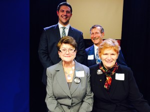 Pictured above are new Foundation Board Officers: Mary Anne Cox as Chair, H Brian Dumeer as Vice Chair, Jay Keiser as Treasurer, and Julé Crawford as Secretary. They are pictured in the brand new Center for New Media in Chapman Hall.