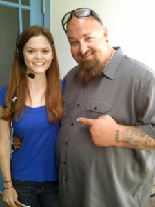 Kelly on set with Tom Jones from Auction Hunters.
