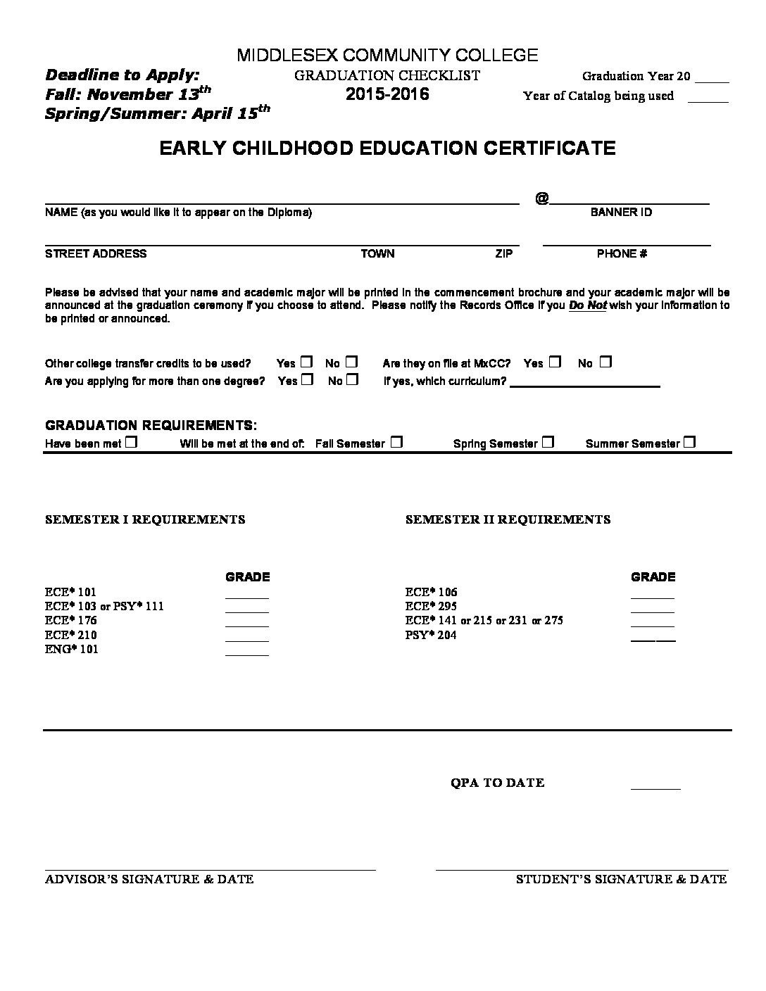 Early Childhood Education Certificate CT State Middlesex