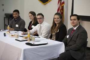 Left to right: Daniel Ortiz of Meriden, Meghan Schneider of Ivoryton, James Fahey of Middletown, Brittany Anne Doran of Deep River, and Ben Palazzo of Meriden.