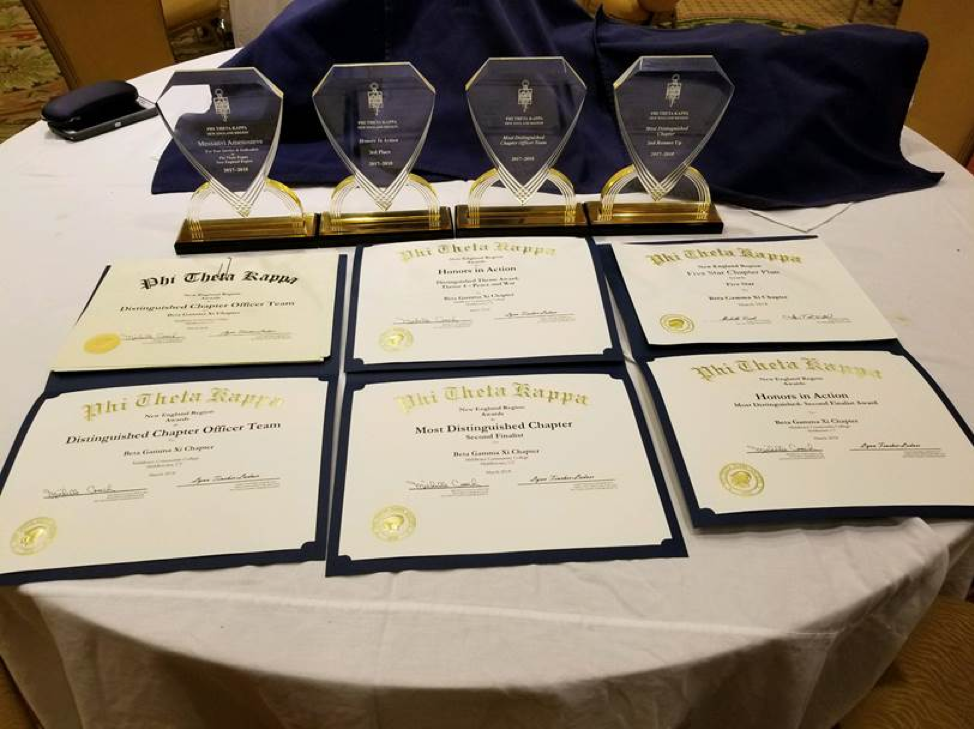 PTK awards on table