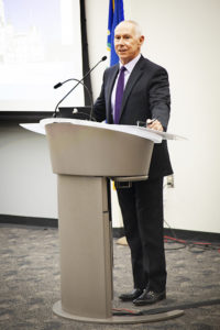 President Mark Ojakian at podium