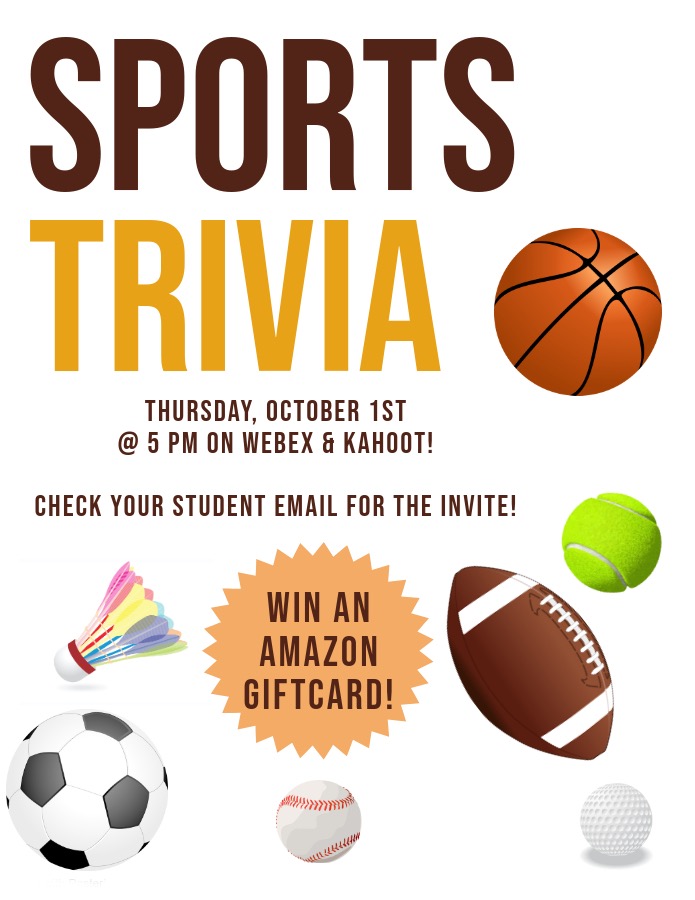 Sports Trivia flyer (details below)