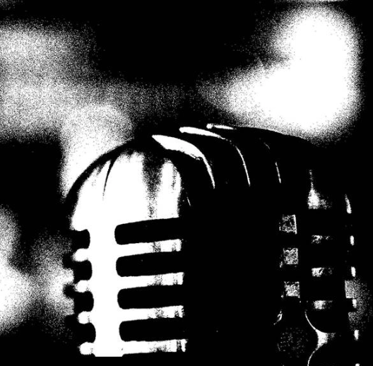 black and white microphone