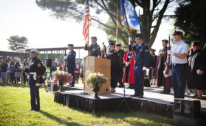 military color guard at graduation 