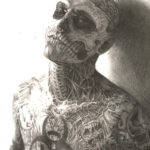 tatooed man's face illustration