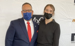 Honors student Maia with U.S. Secretary of Education Dr. Miguel Cardona October 2021